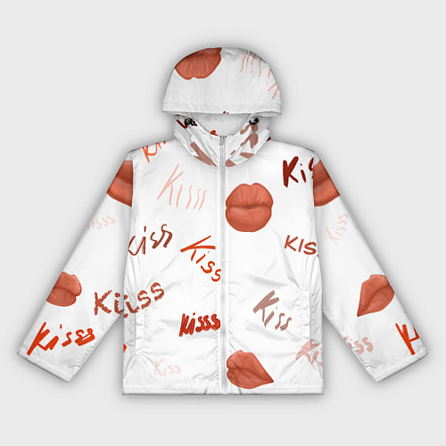 Женская ветровка Поцелуйчики / 3D-Белый – фото 1