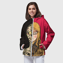 Ветровка с капюшоном женская M3GAN vs ANDROID, цвет: 3D-белый — фото 2