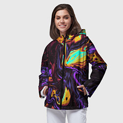 Ветровка с капюшоном женская Космический всплеск, цвет: 3D-черный — фото 2