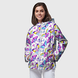 Ветровка с капюшоном женская Насекомые, цвет: 3D-белый — фото 2