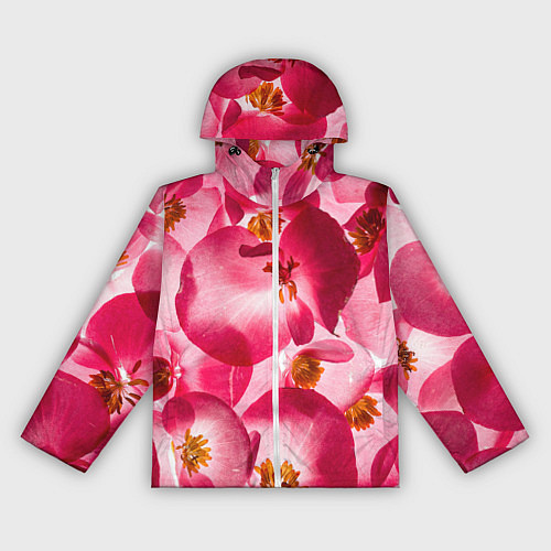 Женская ветровка Цветы бегония текстура / 3D-Белый – фото 1
