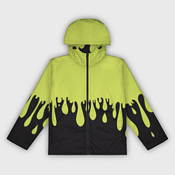 Женская ветровка Зеленые капли на черном