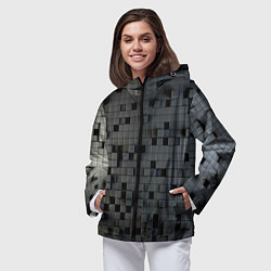 Ветровка с капюшоном женская Digital pixel black, цвет: 3D-черный — фото 2