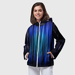 Ветровка с капюшоном женская Neon line stripes, цвет: 3D-белый — фото 2