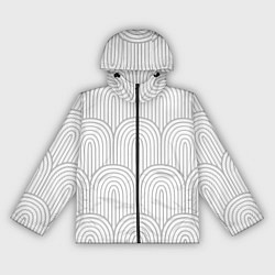Ветровка с капюшоном женская Светло-серый овальный паттерн, цвет: 3D-черный