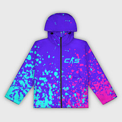 Ветровка с капюшоном женская Counter Strike 2 - Неоновые Брызги, цвет: 3D-черный