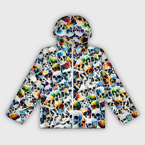Женская ветровка Акварельные черепа / 3D-Белый – фото 1