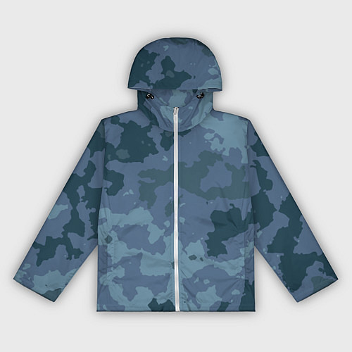 Женская ветровка Камуфляж синий / 3D-Белый – фото 1