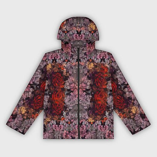 Женская ветровка Розы и сирень / 3D-Черный – фото 1