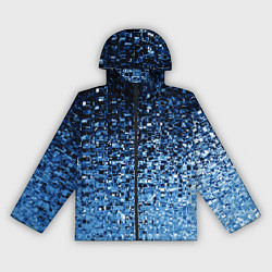 Ветровка с капюшоном женская Геометрическое множество синих кубов, цвет: 3D-черный