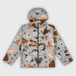 Ветровка с капюшоном женская Dog pattern color, цвет: 3D-черный