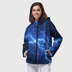 Ветровка с капюшоном женская Разряд электричества, цвет: 3D-черный — фото 2