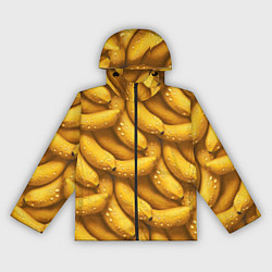 Ветровка с капюшоном женская Сочная текстура из бананов, цвет: 3D-черный