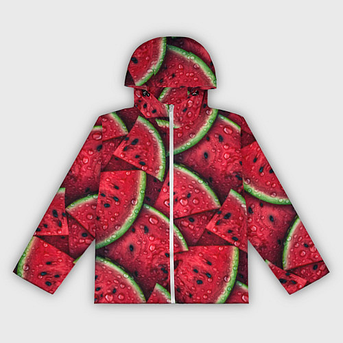 Женская ветровка Сочная текстура из долек арбуза / 3D-Белый – фото 1