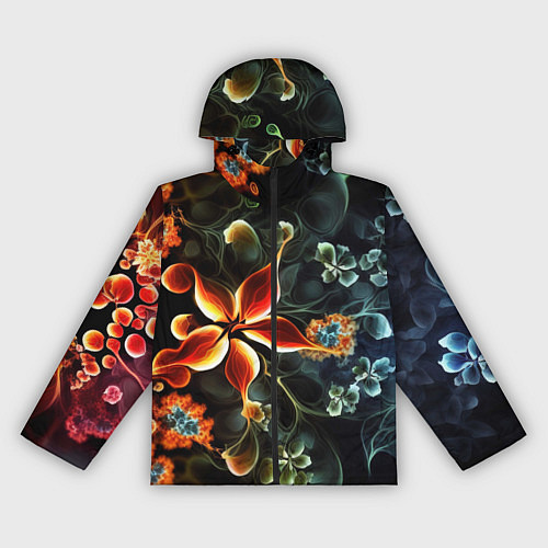 Женская ветровка Абстрактные цветы / 3D-Черный – фото 1