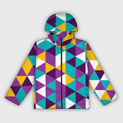 Женская ветровка Разноцветный ромбический паттерн / 3D-Черный – фото 1