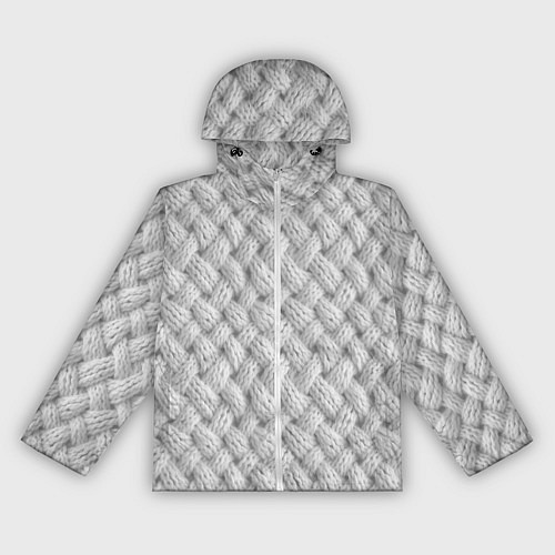 Женская ветровка Крупный белый вязаный узор / 3D-Белый – фото 1
