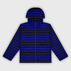 Ветровка с капюшоном женская Черно-синие полосы, цвет: 3D-черный