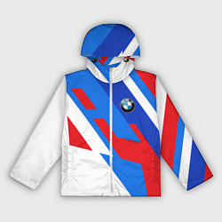 Ветровка с капюшоном женская BMW m colors, цвет: 3D-белый