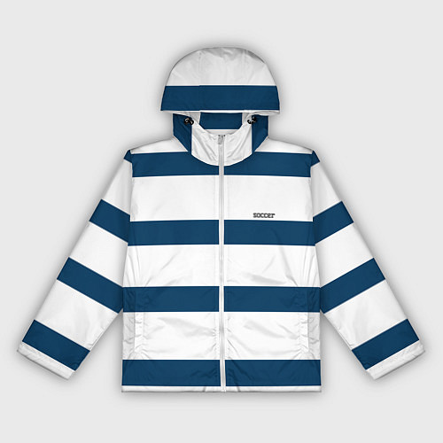 Женская ветровка Бело-синий полосатый узор / 3D-Белый – фото 1