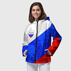 Ветровка с капюшоном женская Сердечко - Россия, цвет: 3D-черный — фото 2