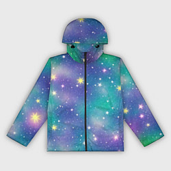 Ветровка с капюшоном женская Космическое сияние волшебное, цвет: 3D-черный