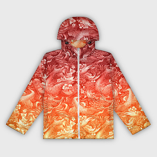 Женская ветровка Огненная татуировка с элементами дракона / 3D-Белый – фото 1