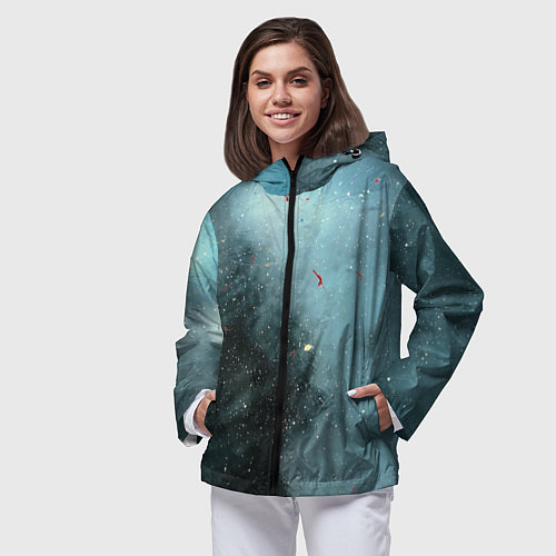 Женская ветровка Синий дым и остатки красок / 3D-Черный – фото 3