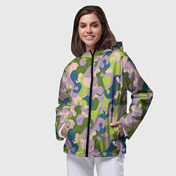 Ветровка с капюшоном женская Произвольные фигуры, цвет: 3D-черный — фото 2