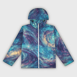 Ветровка с капюшоном женская Путеводная звезда в космосе, цвет: 3D-белый