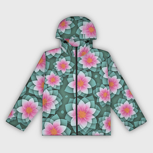 Женская ветровка Цветы с оптическим эффектом / 3D-Черный – фото 1