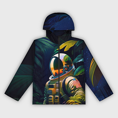Женская ветровка Космонавт в зарослях / 3D-Черный – фото 1