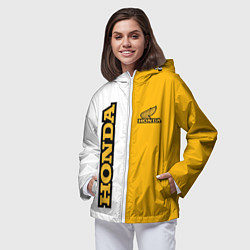 Ветровка с капюшоном женская Honda sign, цвет: 3D-белый — фото 2
