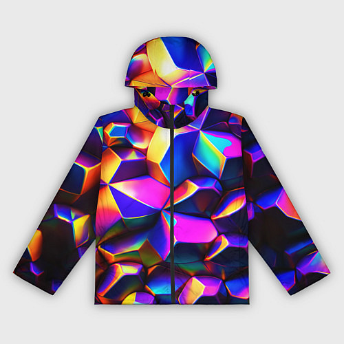 Женская ветровка Бензиновые неоновые кристаллы / 3D-Черный – фото 1