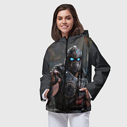Ветровка с капюшоном женская Gears of war Клейтон Кармайн, цвет: 3D-черный — фото 2