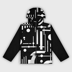 Ветровка с капюшоном женская Геометрическая игра, цвет: 3D-черный