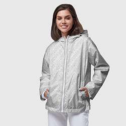 Ветровка с капюшоном женская Текстура светло-серый, цвет: 3D-белый — фото 2