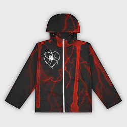 Ветровка с капюшоном женская Гранж, разводы и паук, цвет: 3D-белый