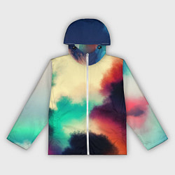 Ветровка с капюшоном женская Пелена облаков, цвет: 3D-белый