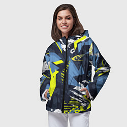 Ветровка с капюшоном женская Subaru sign, цвет: 3D-черный — фото 2