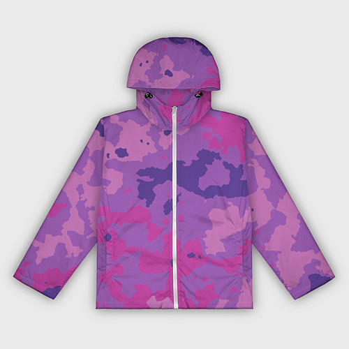 Женская ветровка Фиолетовый камуфляж / 3D-Белый – фото 1