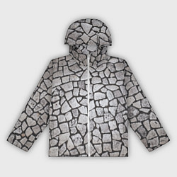 Ветровка с капюшоном женская Каменный серый паттерн, цвет: 3D-белый