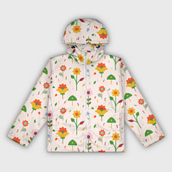 Ветровка с капюшоном женская Pretty flowers, цвет: 3D-белый