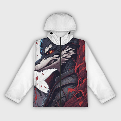 Женская ветровка Волк в полнолуние / 3D-Черный – фото 1