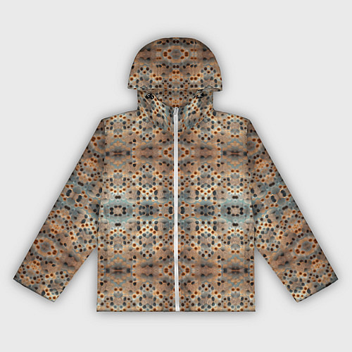 Женская ветровка Ржавые абстрактные цветы в горошек / 3D-Белый – фото 1