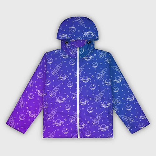 Женская ветровка Ракеты и планеты / 3D-Белый – фото 1