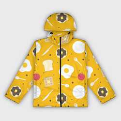 Ветровка с капюшоном женская Вкусный завтрак, цвет: 3D-черный