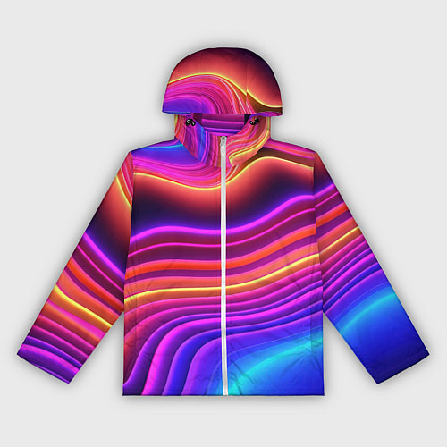 Женская ветровка Яркие неоновые волны / 3D-Белый – фото 1