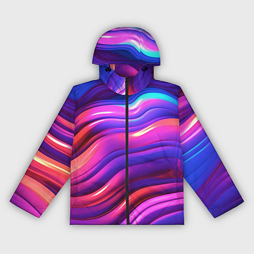 Женская ветровка Неоновые волны / 3D-Черный – фото 1