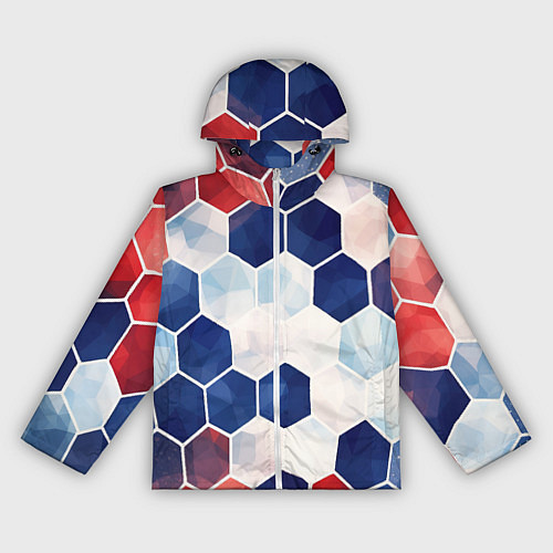 Женская ветровка Плиты белые синие красные / 3D-Белый – фото 1